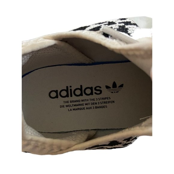 adidas Women's Leopard Print Black and White Sneakers - Picture 5 of 16